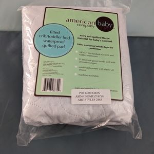 NWT American Baby Company fitted quilted waterproof crib/toddler mattress pad